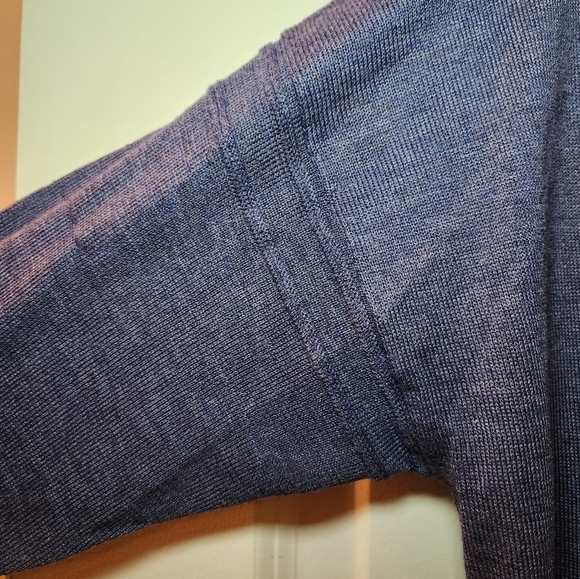 POOF APPAREL CARDIGAN 3/4 SLEEVE BLUE SOFT TUNIC WOMENS MEDIUM COTTON BLEND - Picture 6 of 8